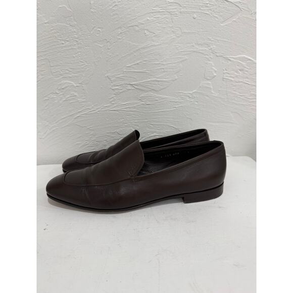 Prada Milano Leather Square Toe Slip-on Dress Loafers Brown Size 9 - Picture 4 of 8